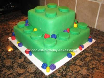 Two Tier Lego Block Cake by Diana