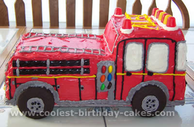 Fire Truck Kids Cake