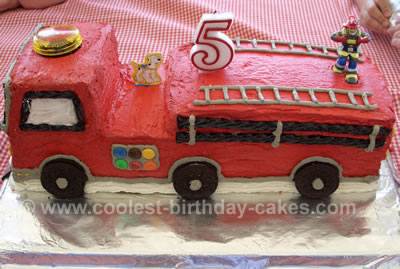 Cool Fire Engine Birthday Cake
